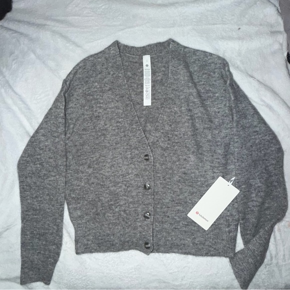 lululemon athletica Sweaters - Lululemon NWT Gray Alpaca Wool-Blend Button Cardigan Sweater Women’s Size Small